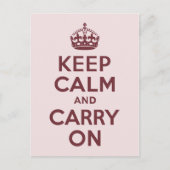 ワインKeep Calm and Carry On ポストカード (正面)