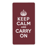 ワインKeep Calm and Carry On ラベル (正面)