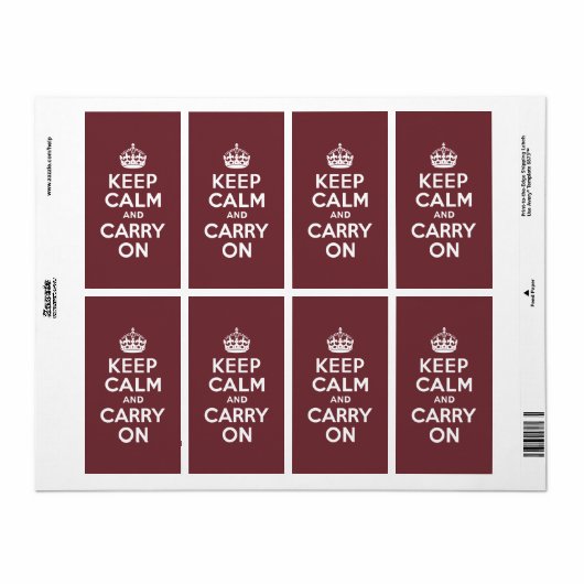 ワインKeep Calm and Carry On ラベル (フルシート)
