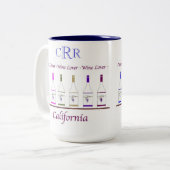 ワインLOVER_CALIFORNIA_MONOGRAM mug_6のボトル ツートーンマグカップ (正面左)
