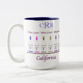 ワインLOVER_CALIFORNIA_MONOGRAM mug_6のボトル ツートーンマグカップ (左)
