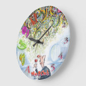 "ワインO時計"の鮮やかな着色されたワインの時計 ラージ壁時計 (傾斜)