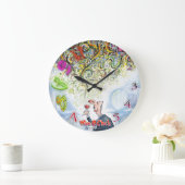 "ワインO時計"の鮮やかな着色されたワインの時計 ラージ壁時計 (ホーム)