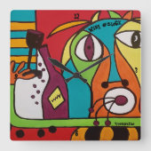 ワインO'Clock byOtherSide スクエア壁時計 (正面)