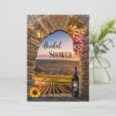 ワインQRコードブライダルシャワー招待 招待状 (スタンド正面)