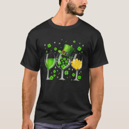 ワインSt patricks dayシャムロックワイングラス Tシャツ