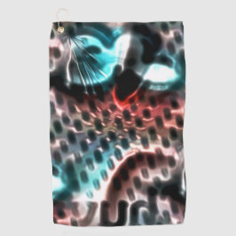 ワインtに「インク」滴を付けた有孔板デザイン ゴルフタオル