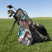 ワインtに「インク」滴を付けた有孔板デザイン ゴルフタオル (グリーン)