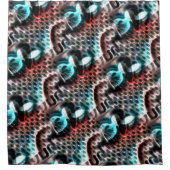 ワインtに「インク」滴を付けた有孔板デザイン シャワーカーテン (正面)