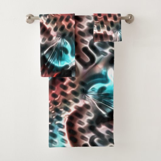 ワインtに「インク」滴を付けた有孔板デザイン バスタオルセット (インサイチュ)