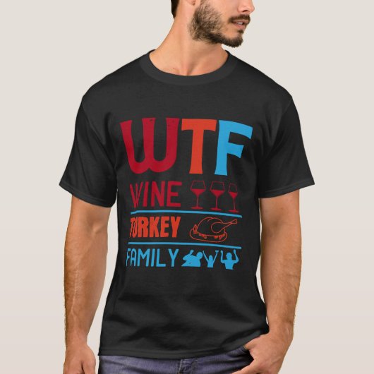 ワインWtfワインターキーファミリー Tシャツ (正面)