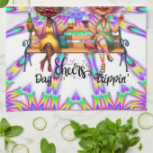 ワイ予測できなンレディース応援キッチンタオル キッチンタオル (折り畳み)