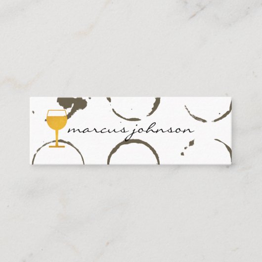 ワイ動揺してンガラスの汚れ及びワイングラス スキニー名刺 (正面)