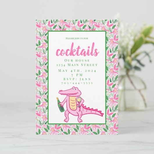 ワイ名門私立校風のゲーターワインカクテル招待状 招待状 (スタンド正面)