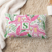 ワイ名門私立校風のゲーターワインピンクグリーンモノグラムホワイト ランバークッション (ブランケット)