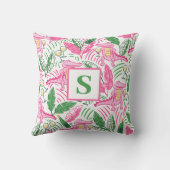 ワイ名門私立校風のゲーターワインピンクグリーンモノグラム クッション (裏面)