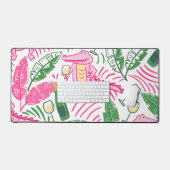 ワイ名門私立校風のゲーターワインピンクグリーン デスクマット (キーボード&マウス)