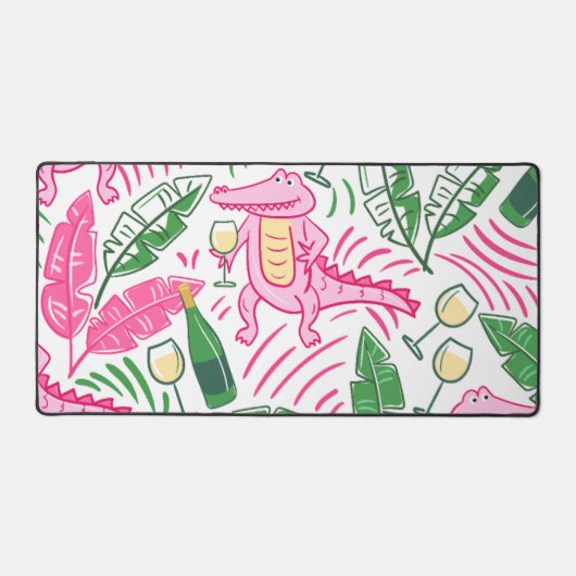 ワイ名門私立校風のゲーターワインピンクグリーン デスクマット (正面)