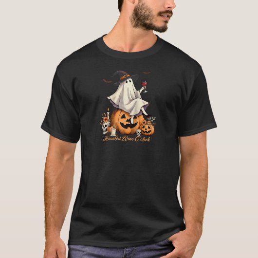 ワイ幽霊のよく出るンOクロック幽霊飲みコケットハロ Tシャツ (正面)