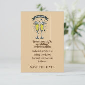 ワイ救ングラス付きウェディングデート 招待状 (スタンド正面)