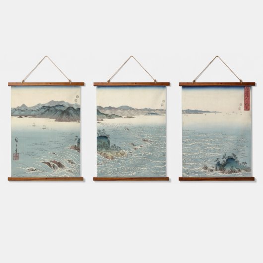 ワイ日本のルプールランドスケープ浮世絵 吊り下げ型タペストリー (トリプル)