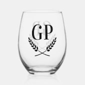 ワイ独占的ンパーソナライズされたグラス ステムなしワイングラス (正面)