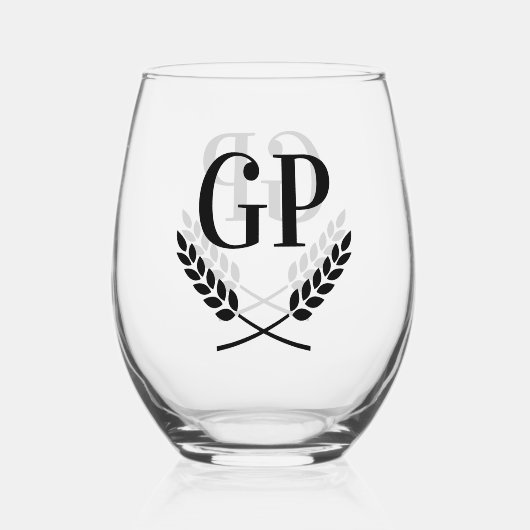 ワイ独占的ンパーソナライズされたグラス ステムなしワイングラス (正面)