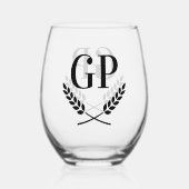ワイ独占的ンパーソナライズされたグラス ステムなしワイングラス (裏面)