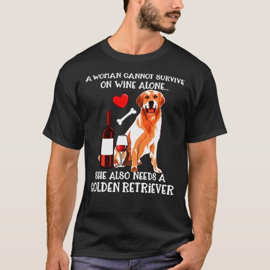ワイ生き延びン単体のゴールデンレトリバー Tシャツ (正面)