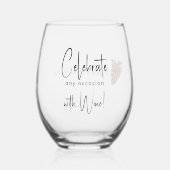 ワイ祝ンの茎のないワイングラス付き ステムなしワイングラス (正面)