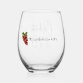 ワイ祝ンの茎のないワイングラス付き ステムなしワイングラス (裏面)