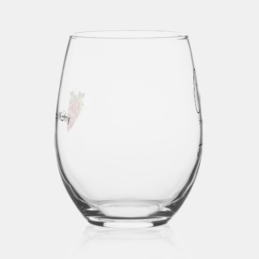 ワイ祝ンの茎のないワイングラス付き ステムなしワイングラス (右)