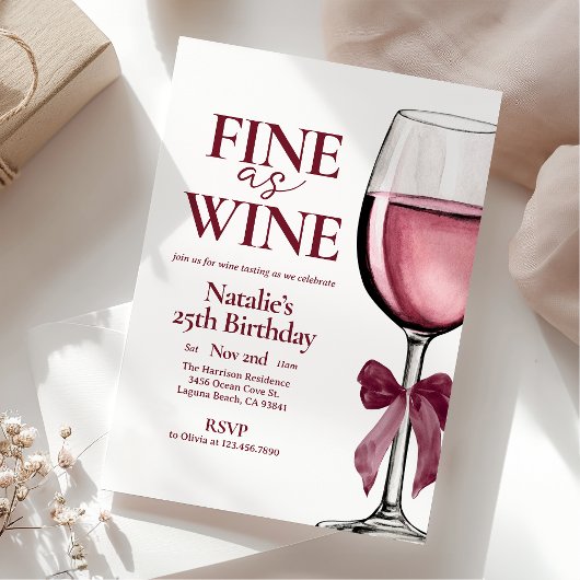 ワイ素晴らしンテイスティングエレガントヴィノ誕生日 招待状