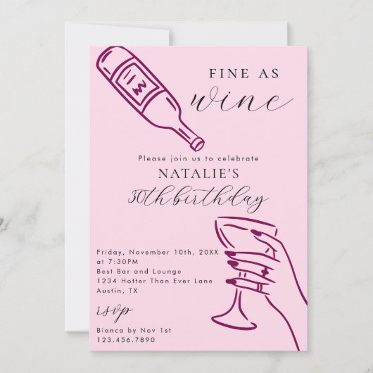 ワイ素晴らしンテーマハンドドロー誕生日パーティーとして 招待状 (正面)