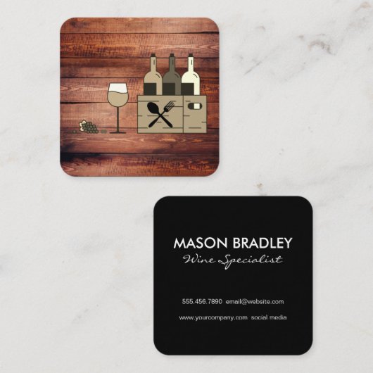 ワイ素朴ンの木箱 スクエア名刺 (正面/裏面)