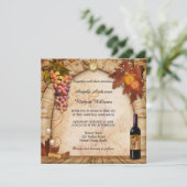 ワイ素朴ンまたはブドウ園テーマ結婚式招待状 招待状 (スタンド正面)