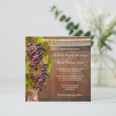 ワイ素朴ンをテーマにしたブドウ畑結婚式招待状 招待状 (スタンド正面)