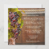 ワイ素朴ンをテーマにしたブドウ畑結婚式招待状 招待状 (正面)
