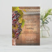 ワイ素朴ンをテーマにしたブドウ畑結婚式招待状 招待状 (スタンド正面)