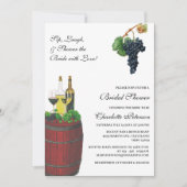 ワイ素朴ンをテーマにしたブライダルシャワー 招待状 (正面)