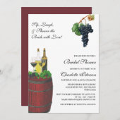 ワイ素朴ンをテーマにしたブライダルシャワー 招待状 (正面/裏面)