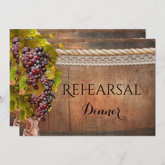 ワイ素朴ンをテーマにしたリハーサルディナー招待状 招待状 (正面/裏面)