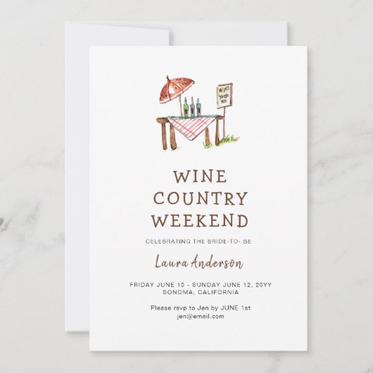 ワイ素朴ンカントリーバチェロレッテ週末 招待状 (正面)