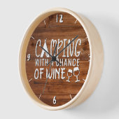 ワイ素朴ンキャンプのチャンスでキャンおもしろいプ 壁時計 (傾斜)