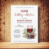 ワイ素朴ングラス50誕生日サプライズパーティー 招待状