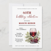 ワイ素朴ングラス60誕生日サプライズパーティー 招待状 (正面)