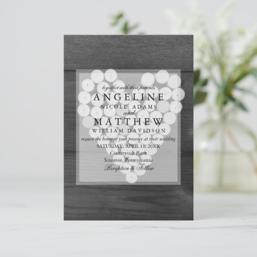 ワイ素朴ンコルクハートビネヤード結婚式招待状 招待状 (スタンド正面)