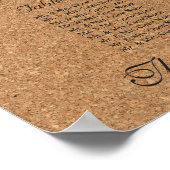 ワイ素朴ンコルク結婚のモノグラム座席表16 ポスター (角)