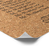 ワイ素朴ンコルク結婚のモノグラム座席表 ポスター (角)