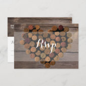 ワイ素朴ンコルクRSVPカード 出欠カード (正面/裏面)